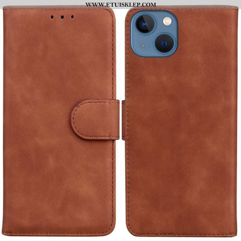 Etui Folio do iPhone 14 Plus Stylowa Skórzana Moda